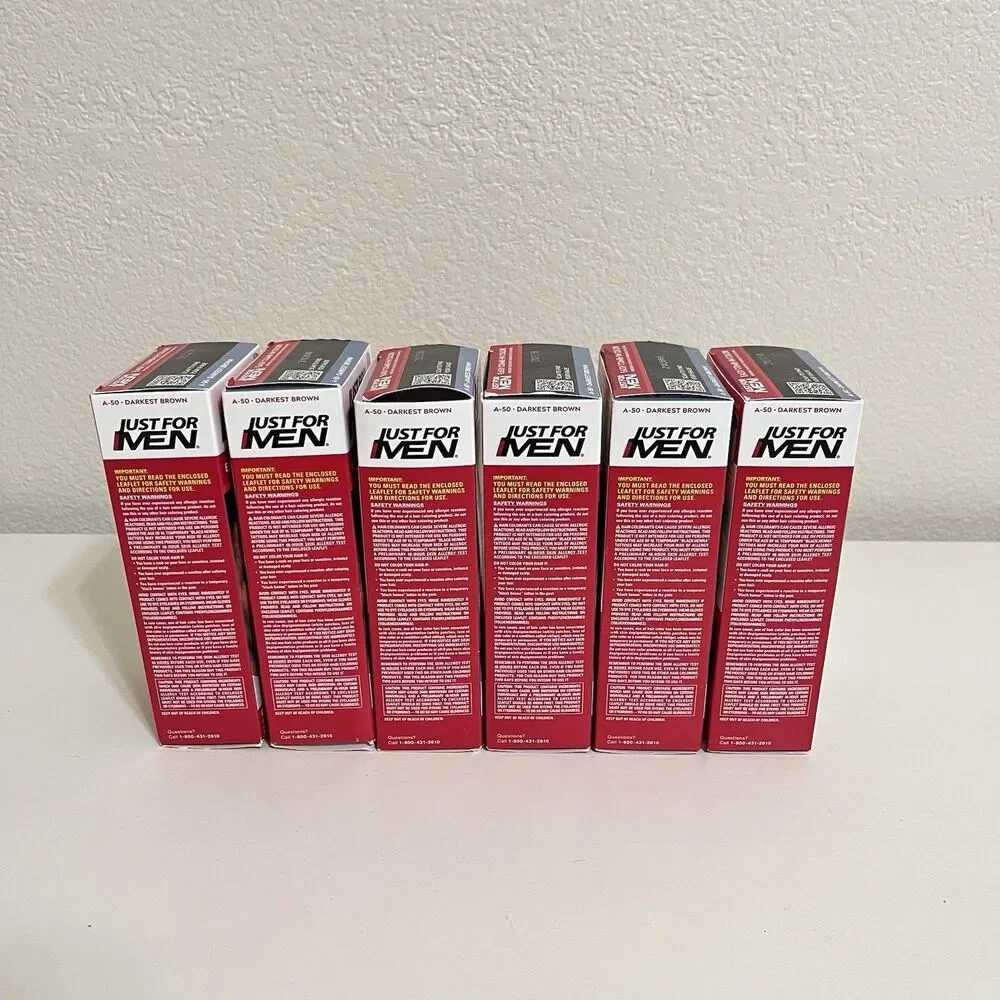 Just For Men Easy Comb-In Color A-50 Darkest Brown Lot of 6 NEW